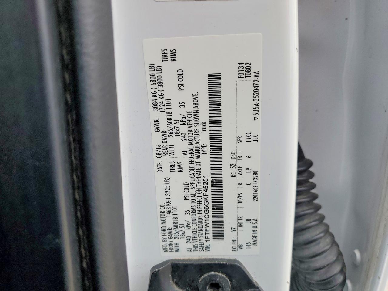 2016 FORD F150 SUPERCREW photo 23