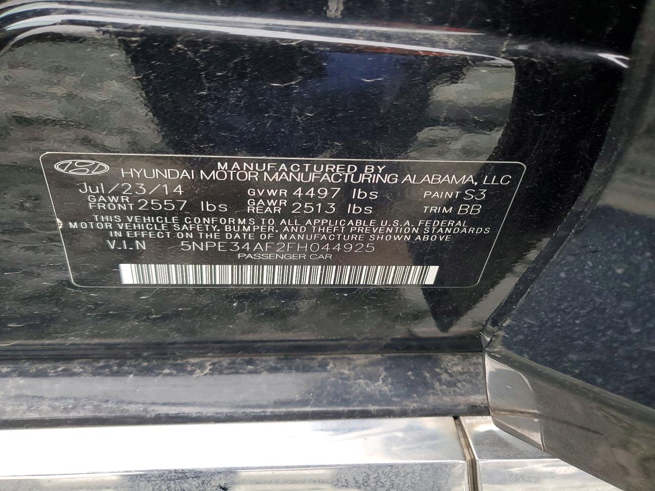 2015 HYUNDAI SONATA SPORT photo 12