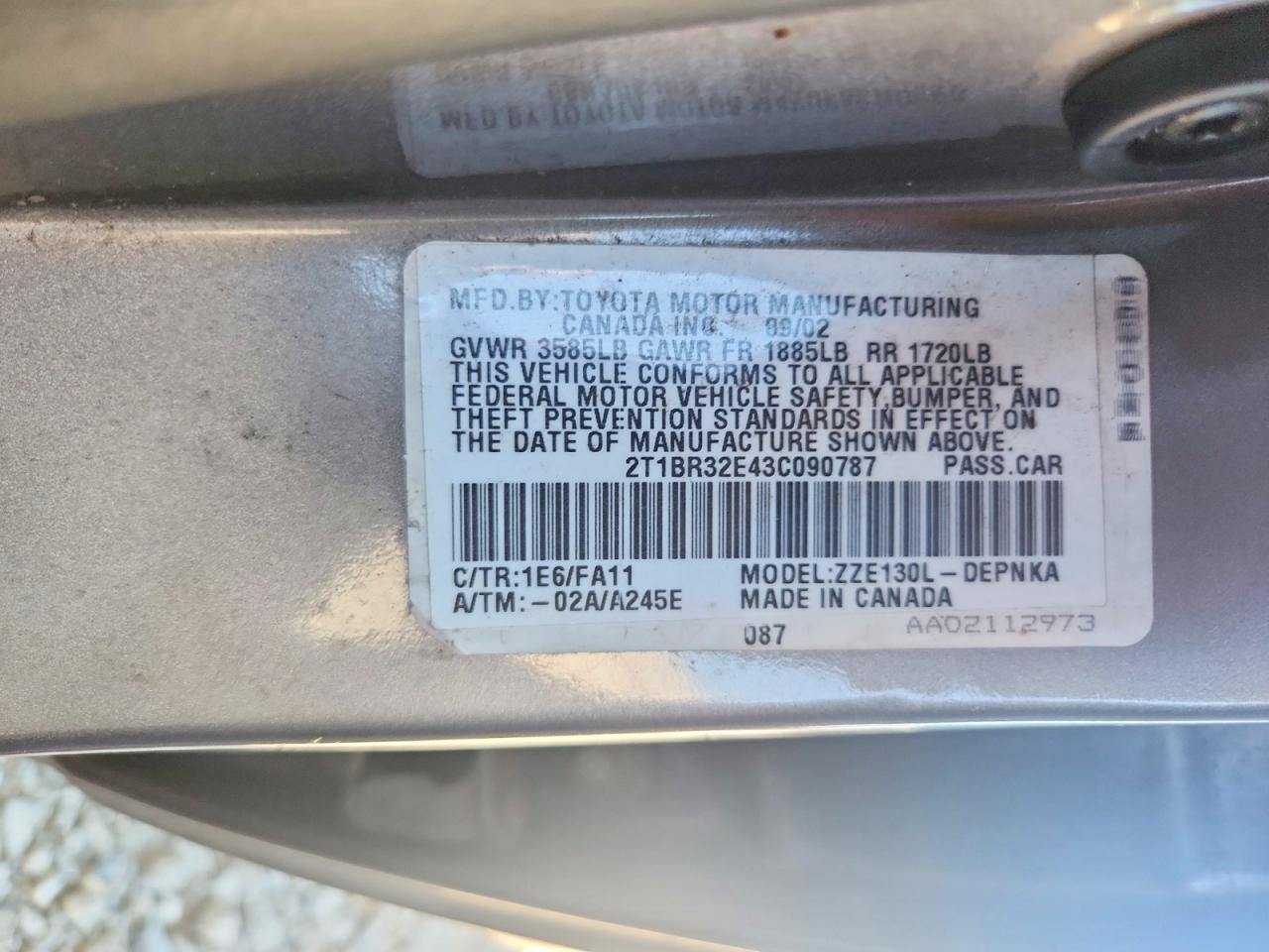 2003 TOYOTA COROLLA LE photo 23