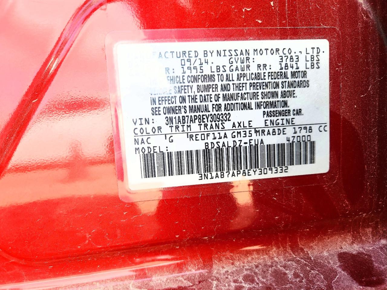 2014 NISSAN SENTRA SV photo 25