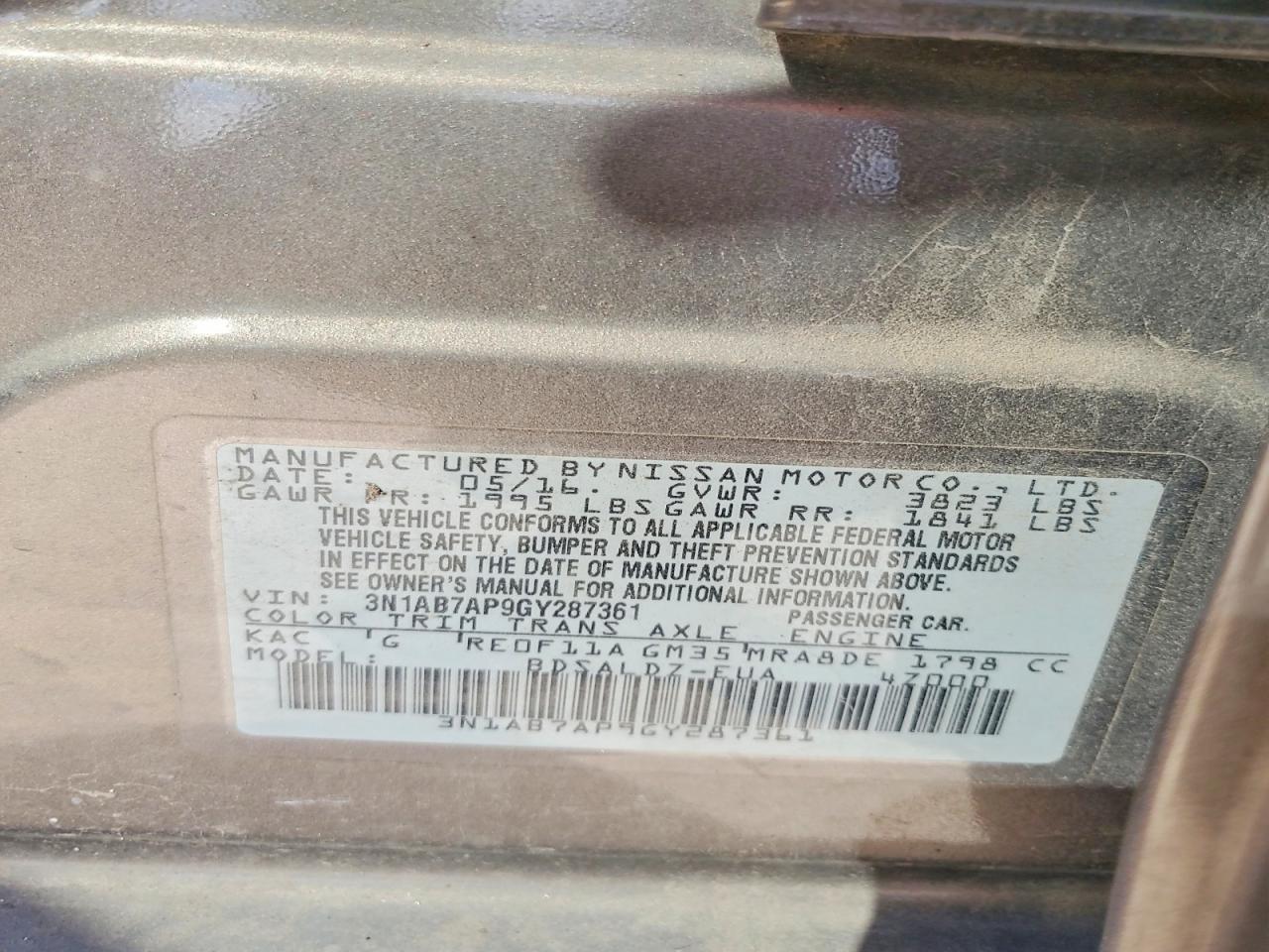 2016 NISSAN SENTRA SV photo 23