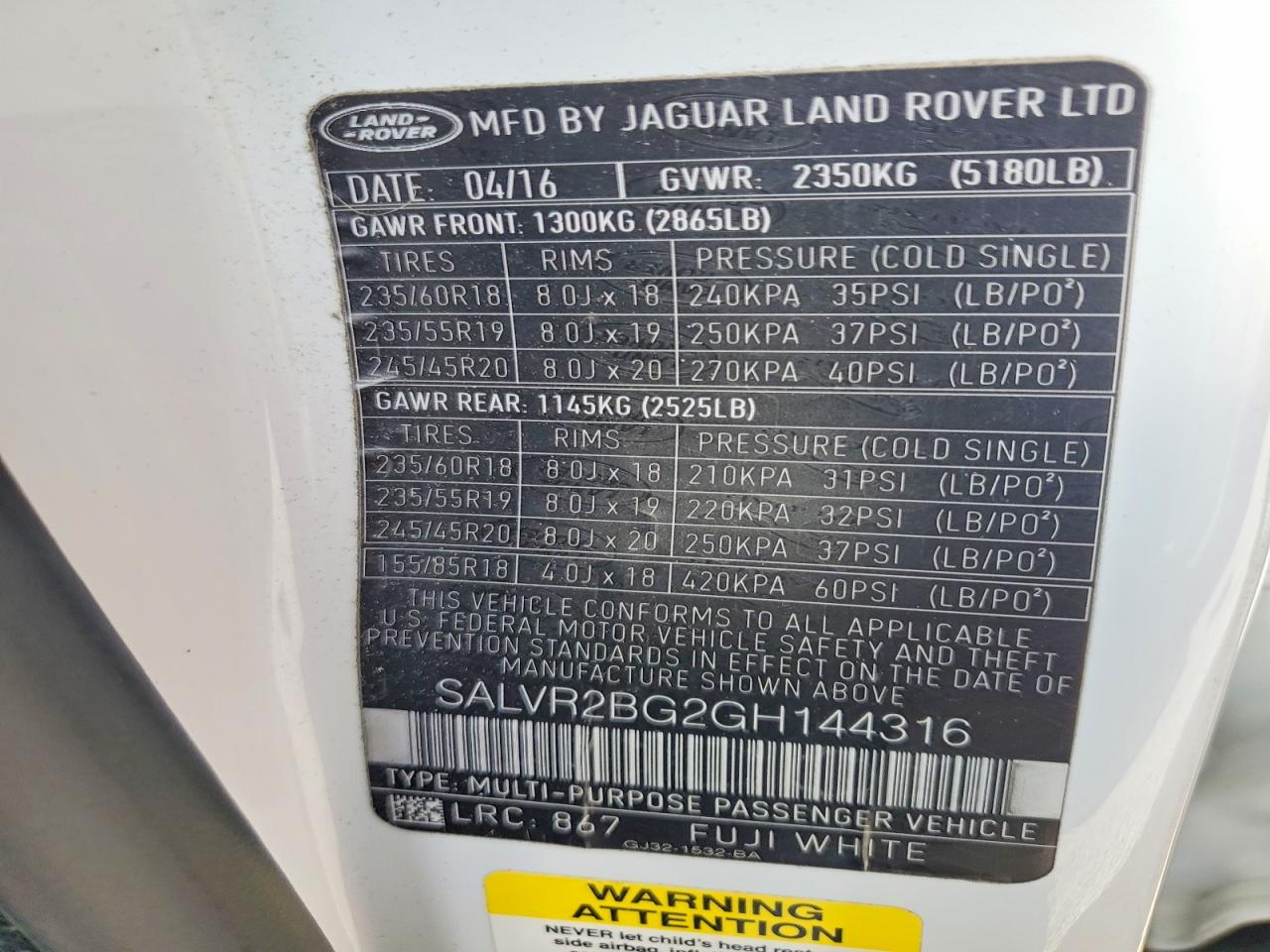 2016 LAND ROVER RANGE ROVER EVOQUE HSE photo 25