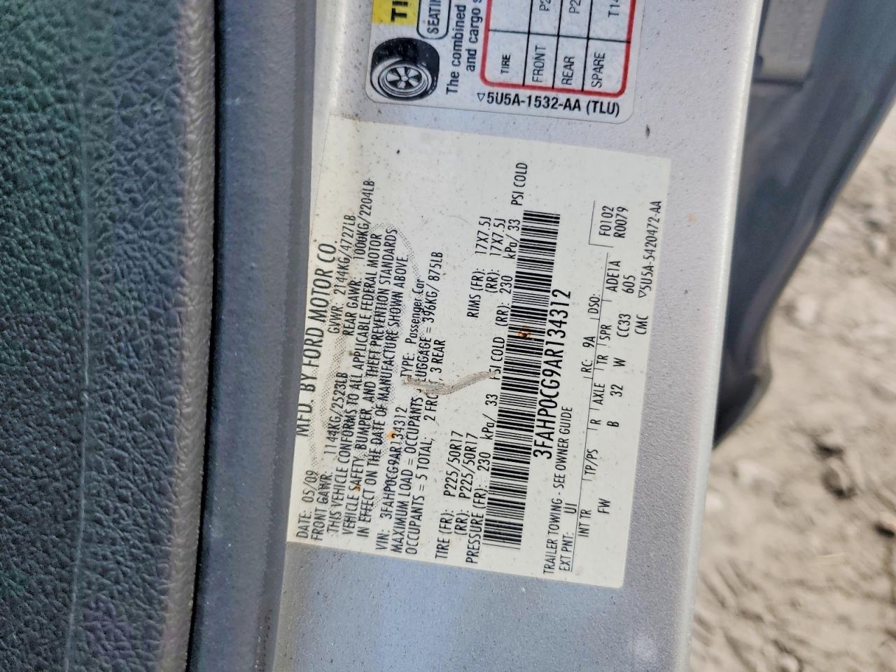 2010 FORD FUSION SEL photo 37