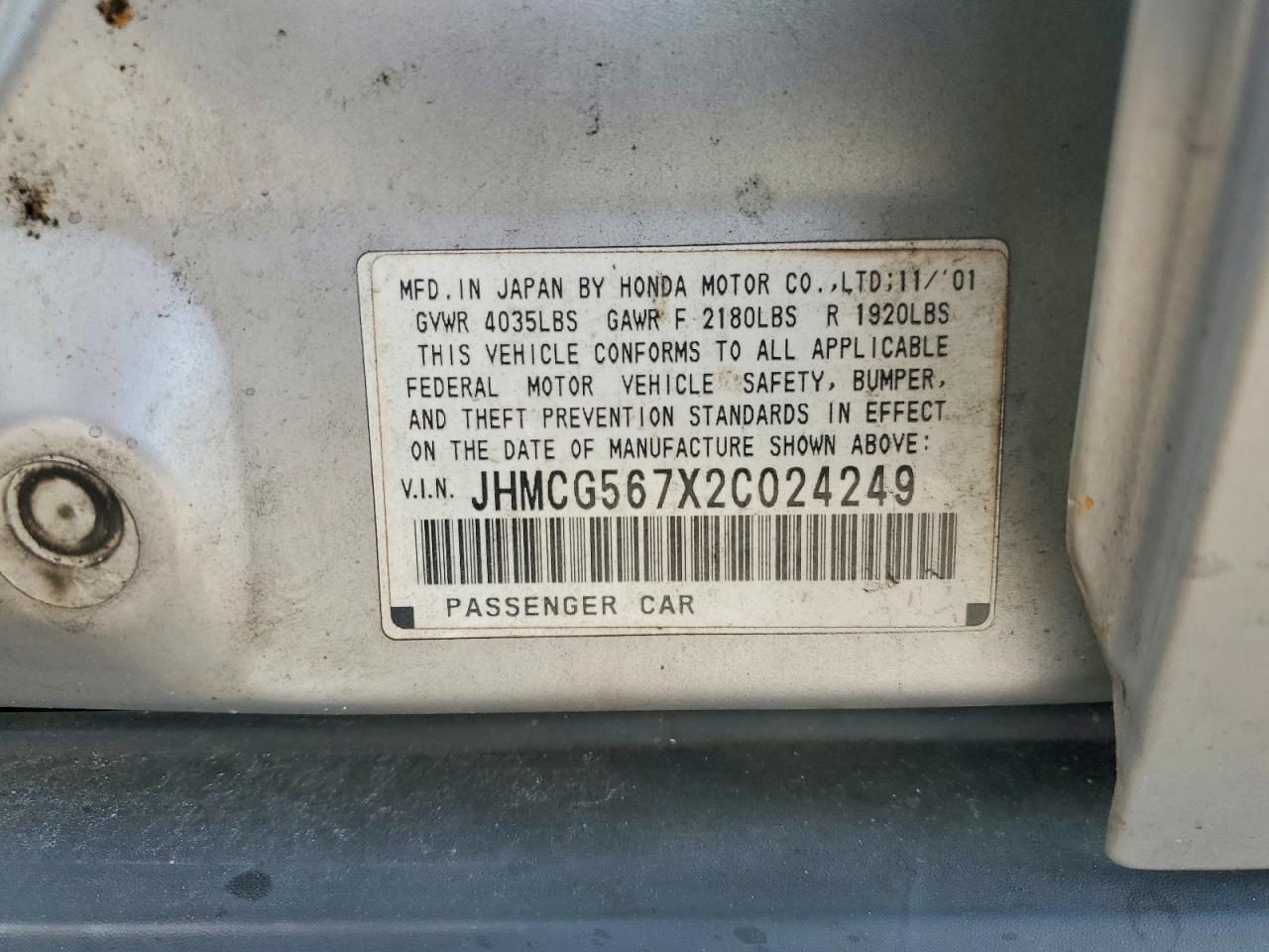 2002 HONDA ACCORD SE photo 23