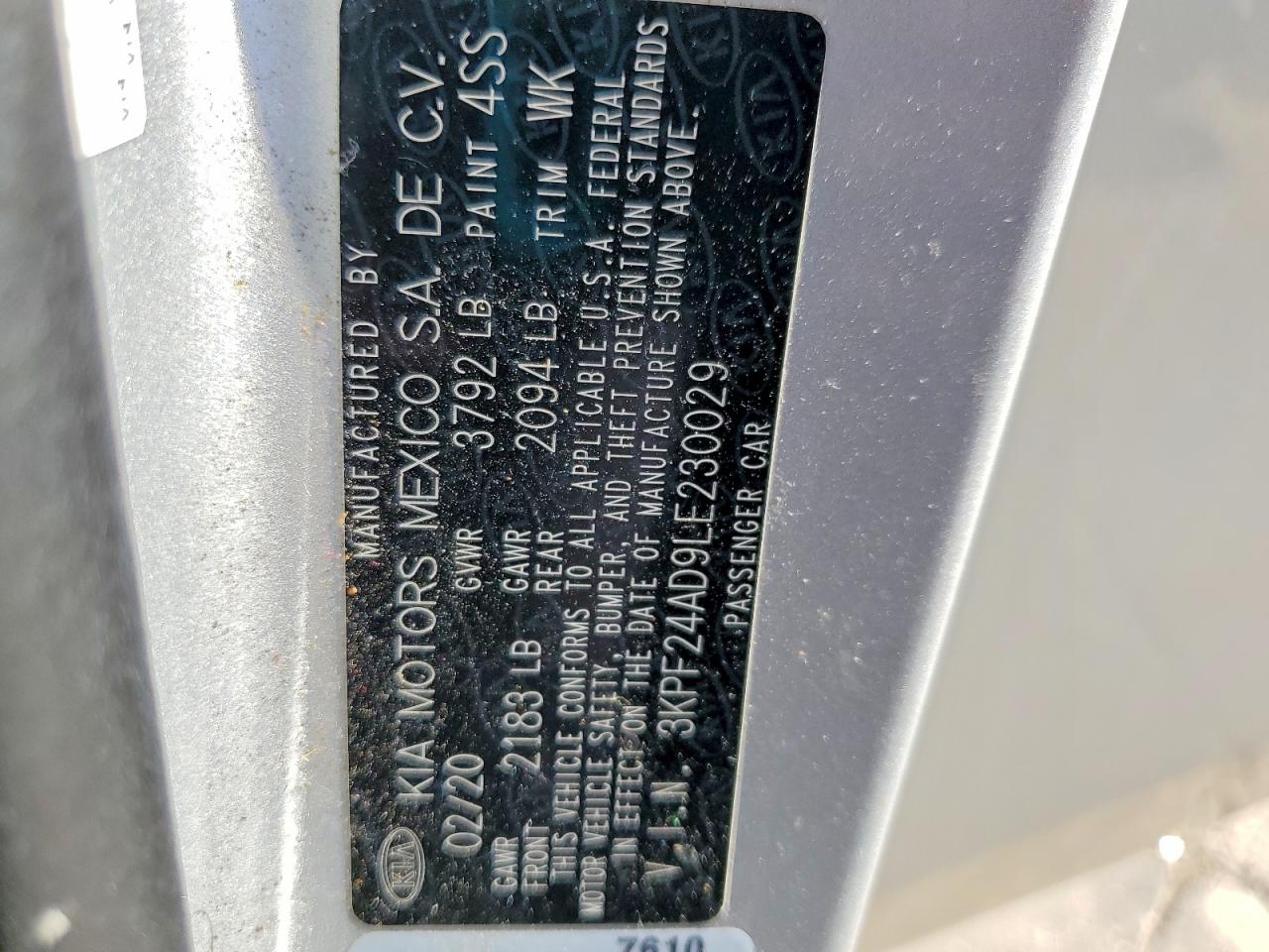 2020 KIA FORTE LXS photo 12
