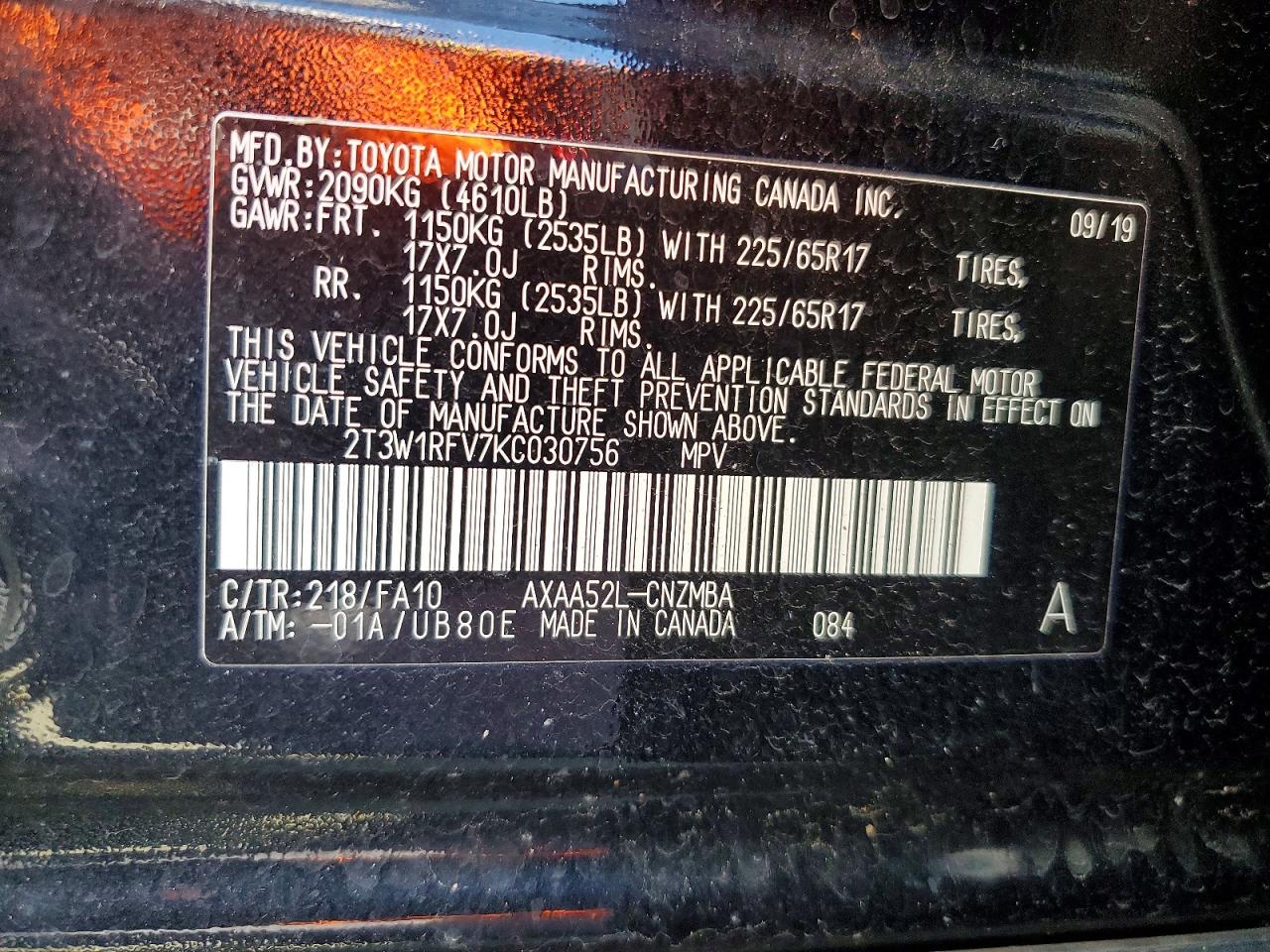 2019 TOYOTA RAV4 XLE photo 25