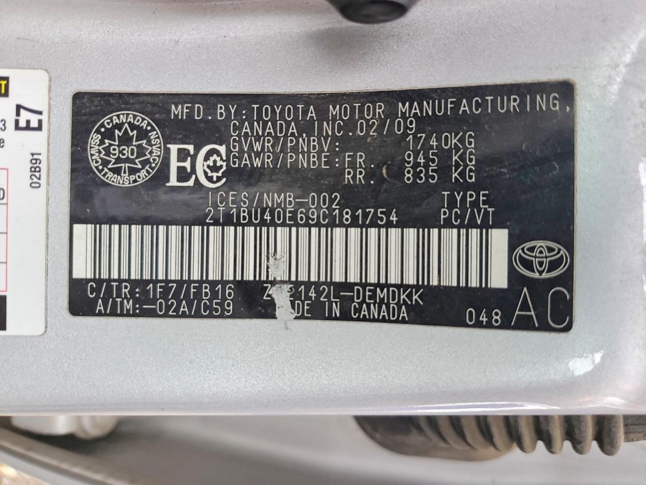 2009 TOYOTA COROLLA BASE photo 34