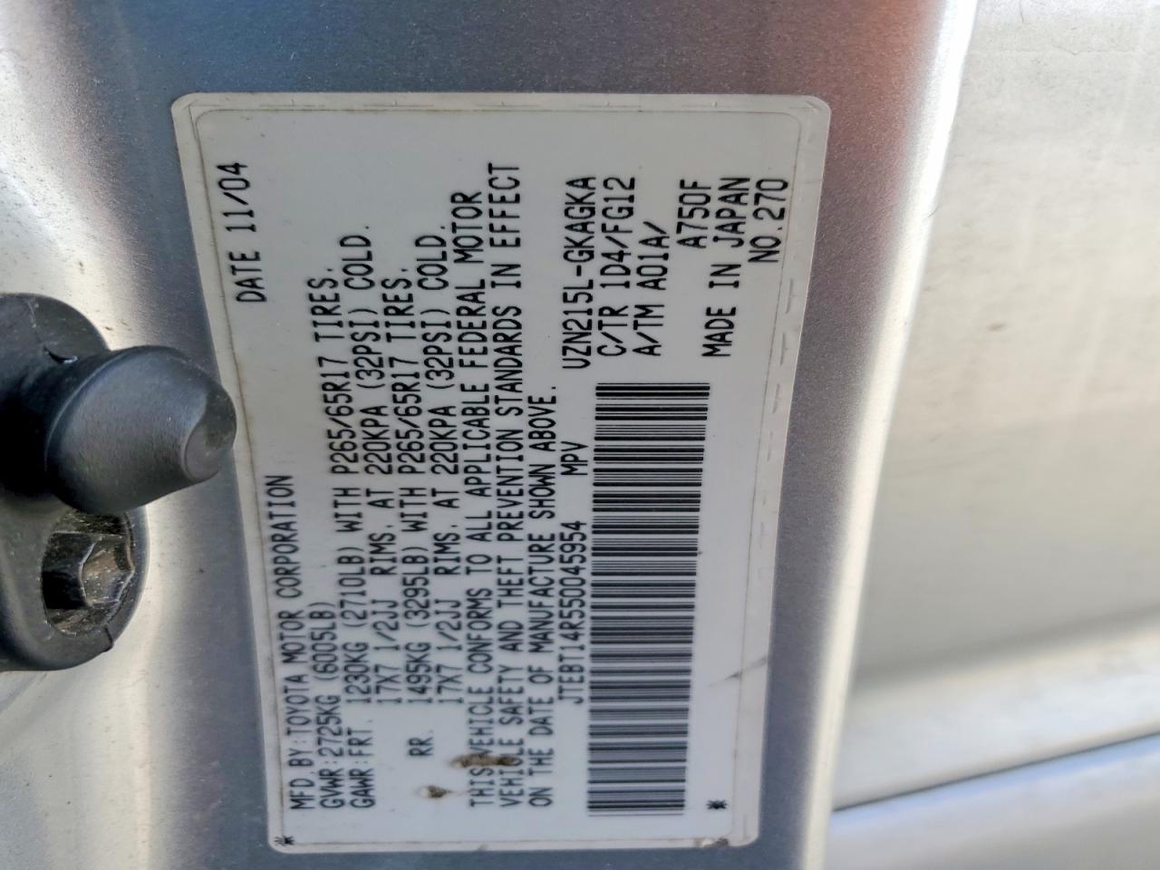 2005 TOYOTA 4RUNNER SR5 photo 12