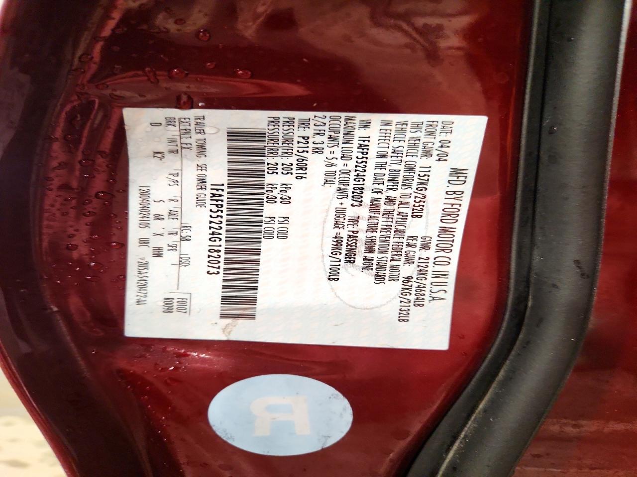 2004 FORD TAURUS photo 34