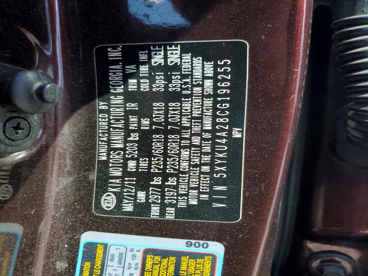 2012 KIA SORENTO EX photo 23