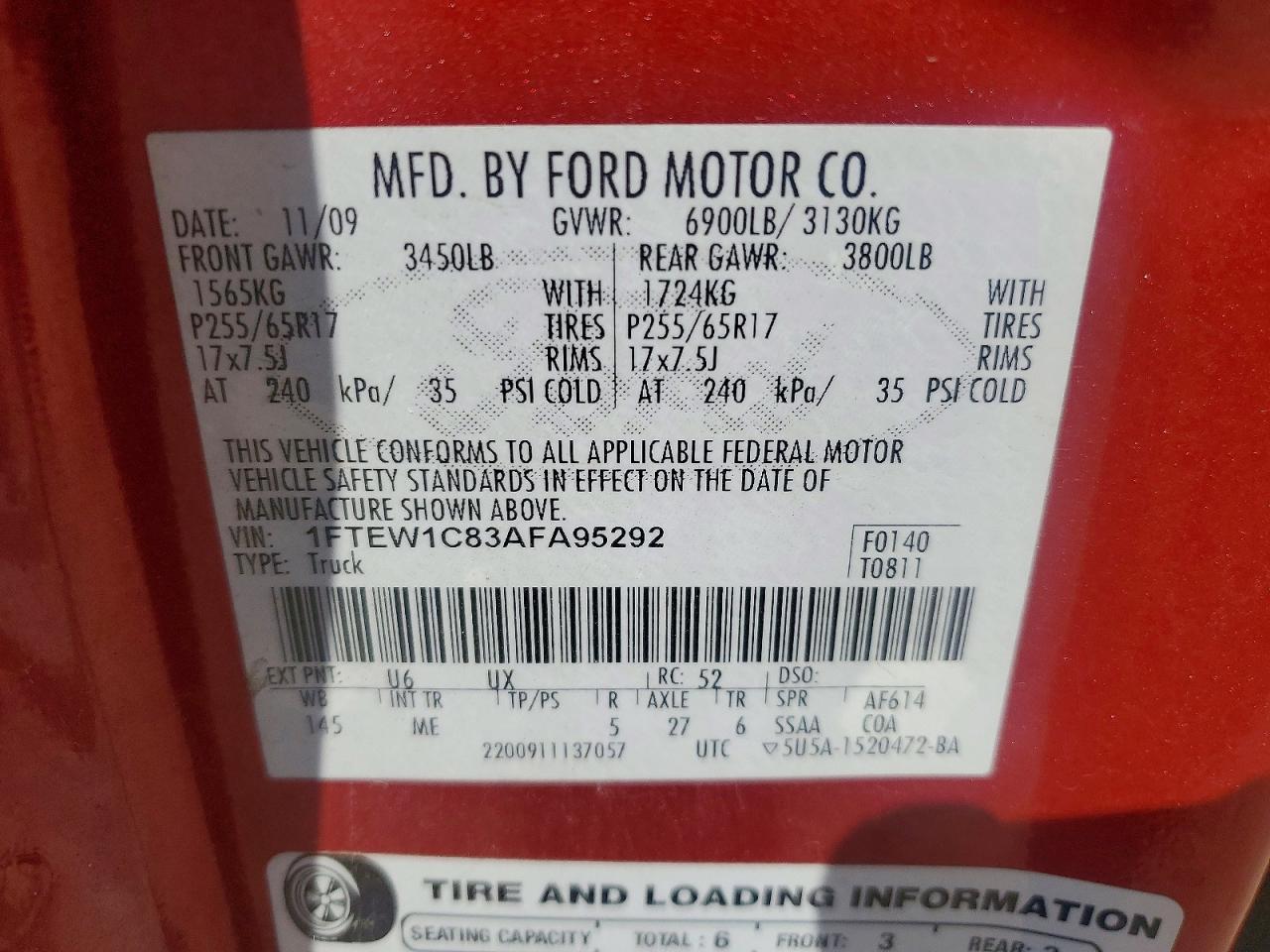 2010 FORD F150 SUPERCREW photo 12