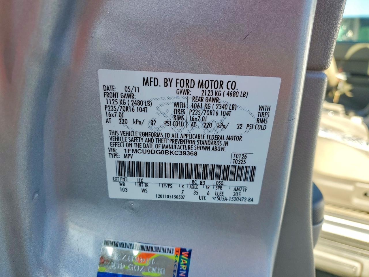 2011 FORD ESCAPE XLT photo 37