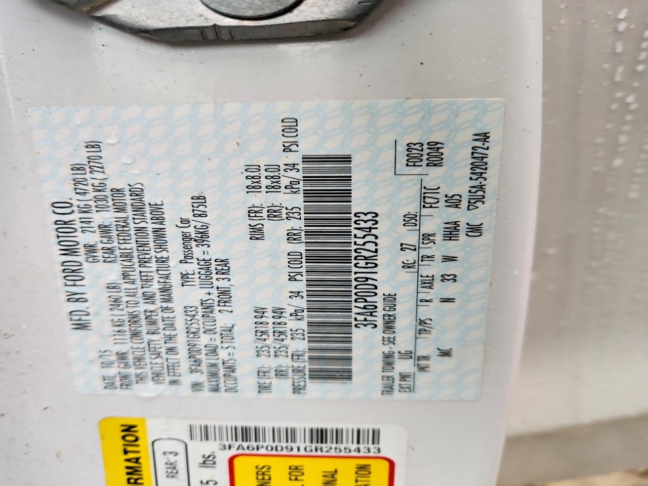 2016 FORD FUSION TITANIUM photo 23