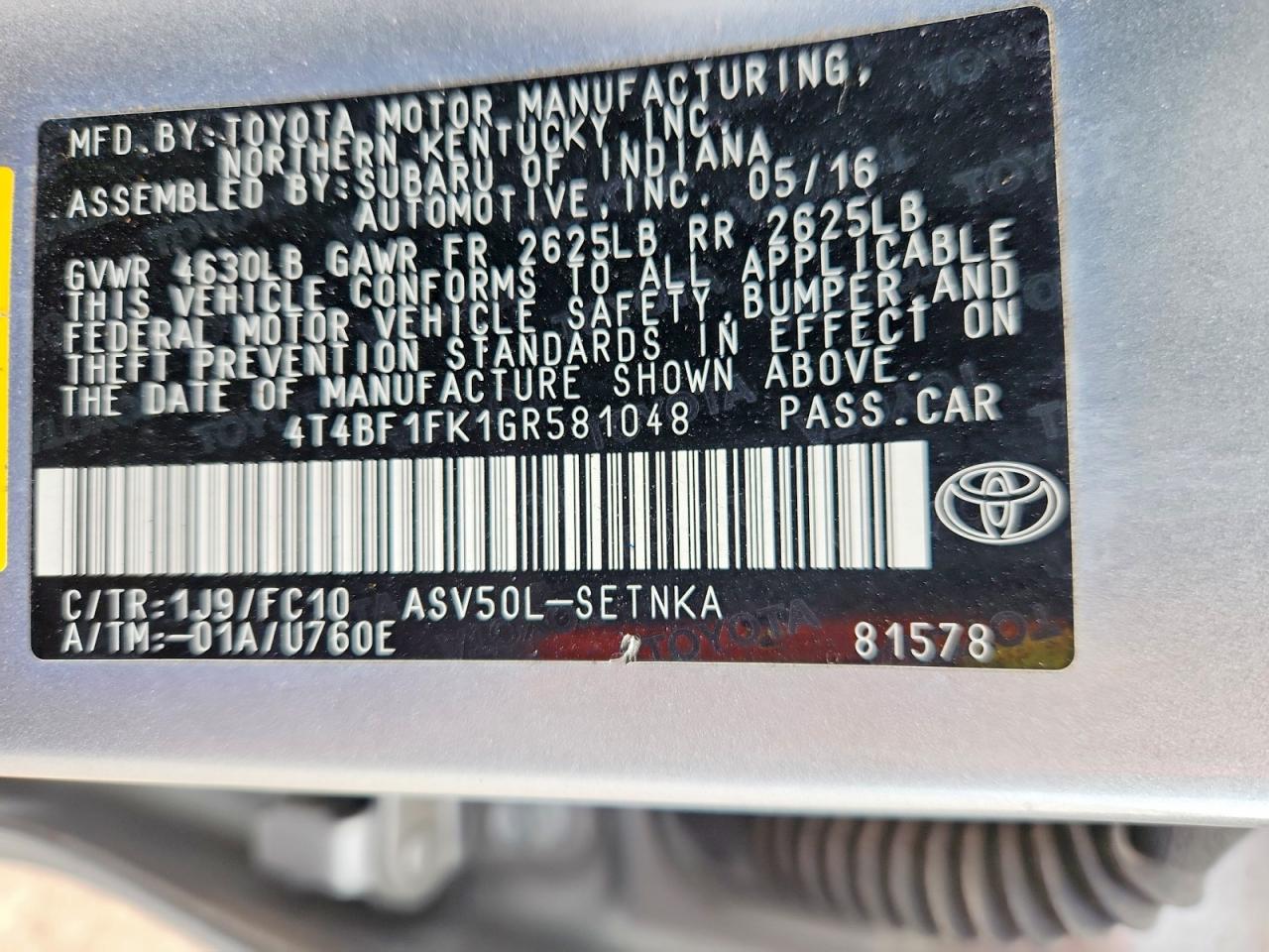 2016 TOYOTA CAMRY LE photo 34
