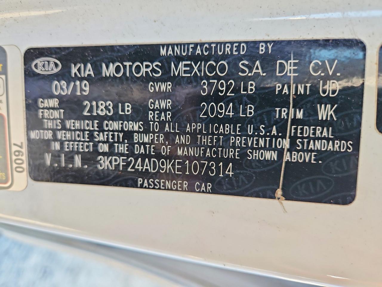 2019 KIA FORTE FE photo 37