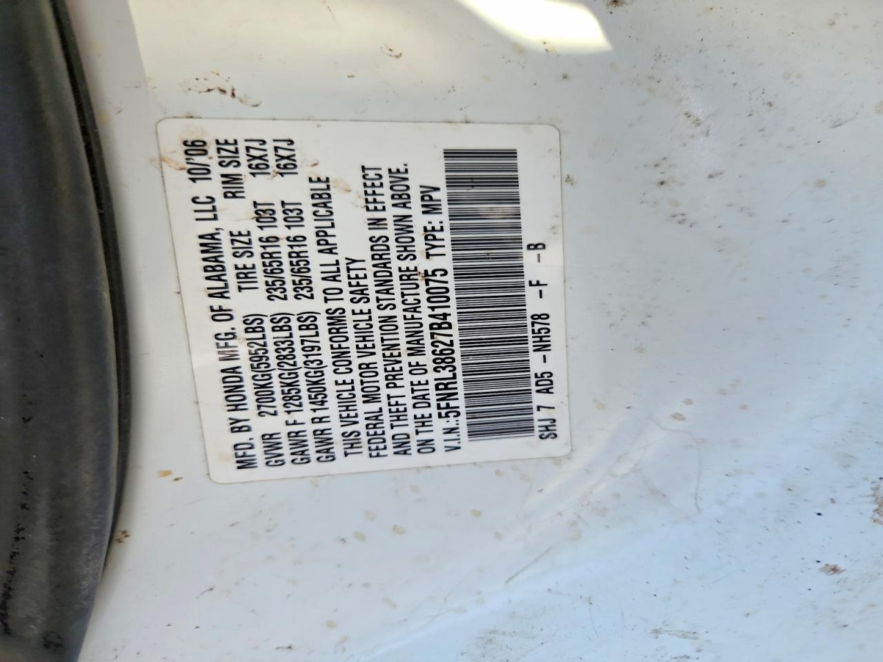 2007 HONDA ODYSSEY EXL photo 13