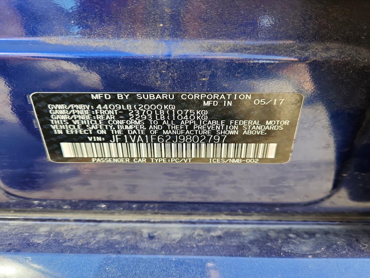 2018 SUBARU WRX LIMITED photo 13
