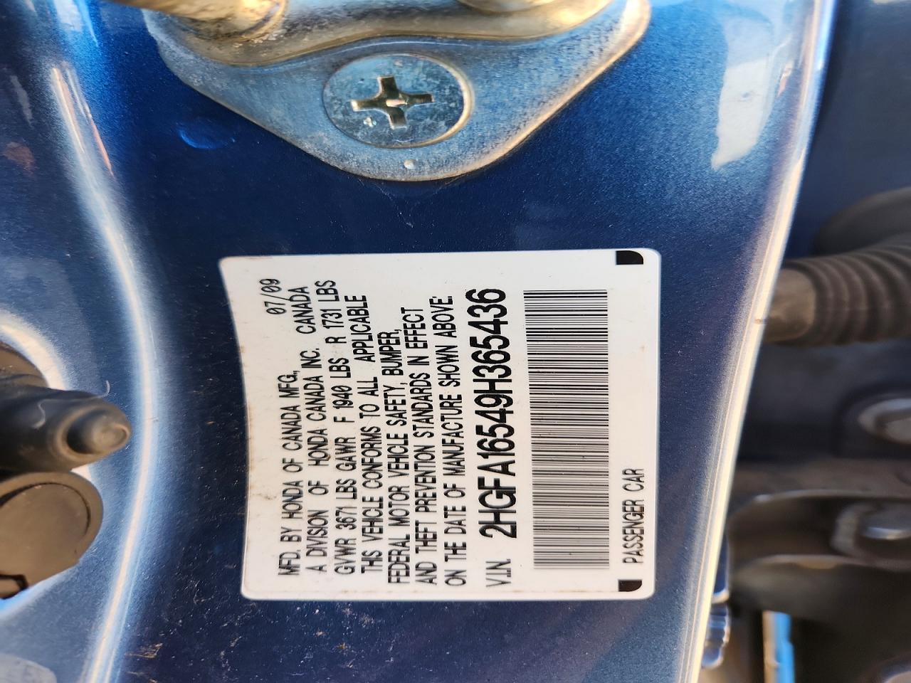 2009 HONDA CIVIC LX photo 23