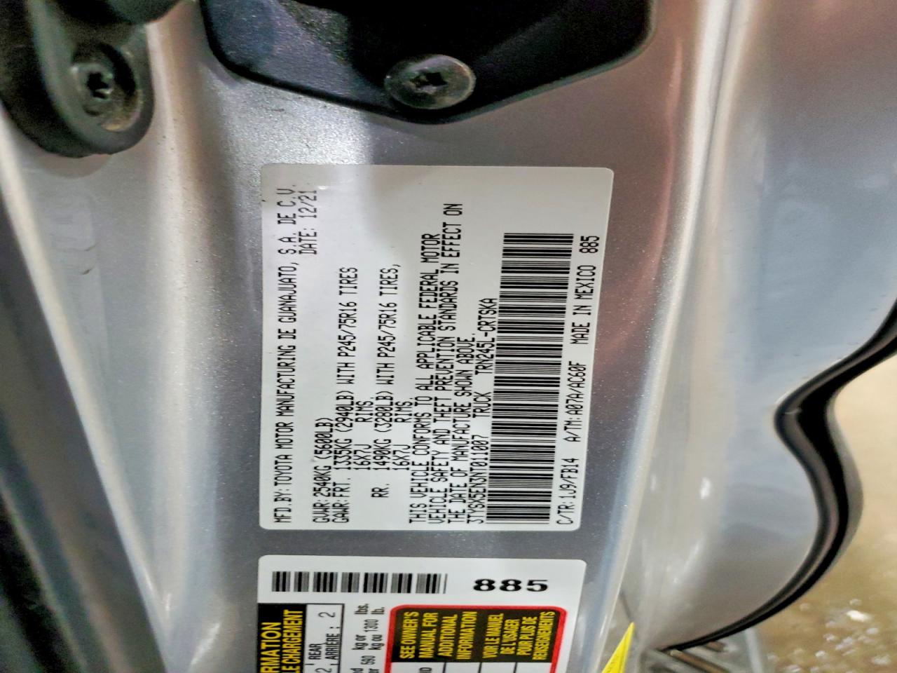 2022 TOYOTA TACOMA SR photo 23