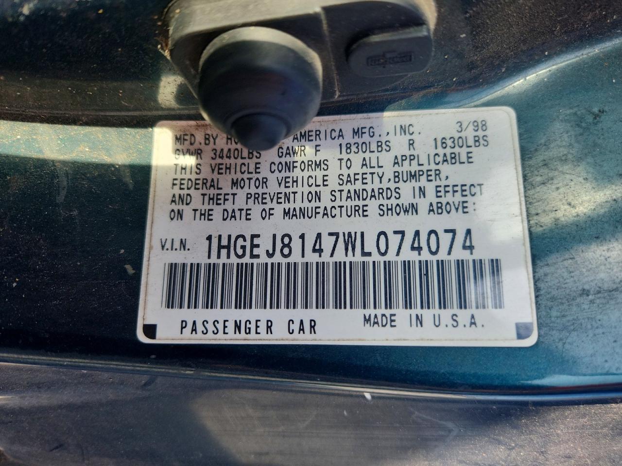1998 HONDA CIVIC EX photo 23