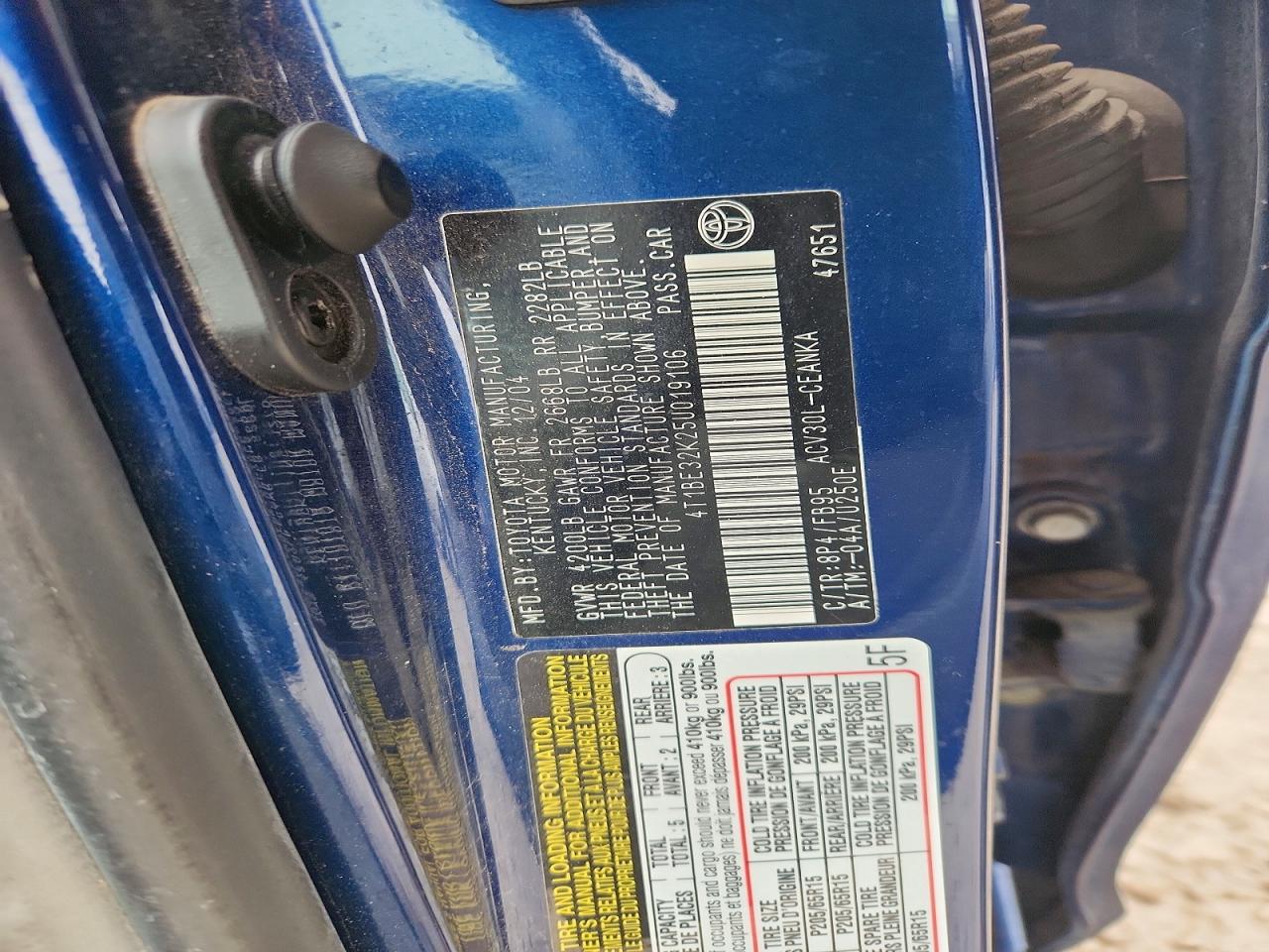 2005 TOYOTA CAMRY LE photo 23