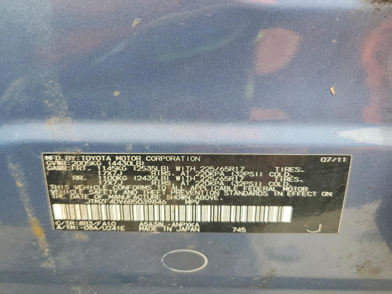 2011 TOYOTA RAV4 BASE photo 14
