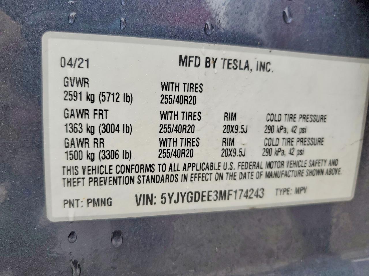 2021 TESLA MODEL Y photo 13