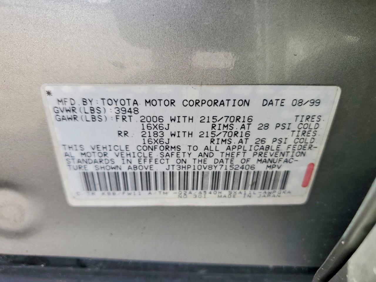 2000 TOYOTA RAV4 BASE photo 25