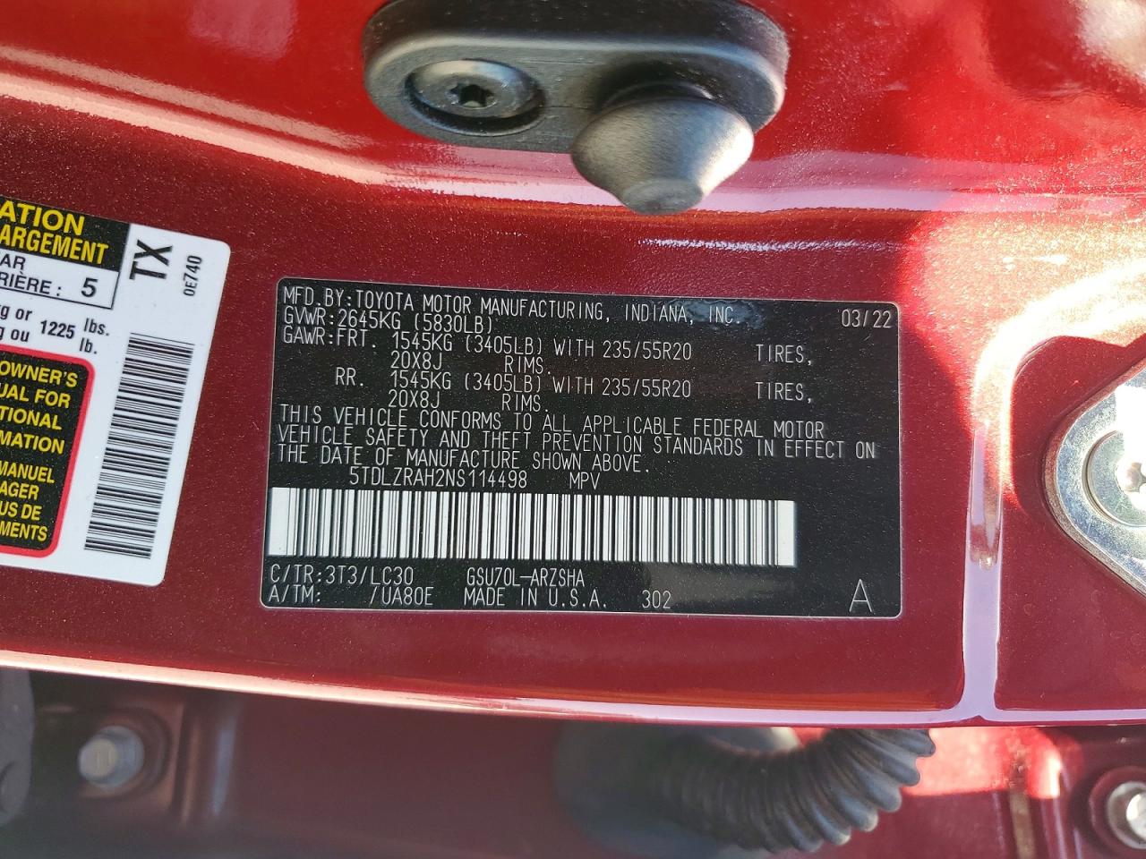 2022 TOYOTA HIGHLANDER XSE photo 13