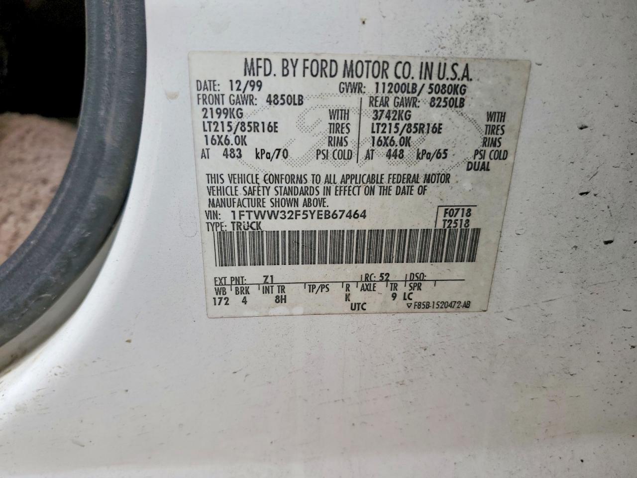 2000 FORD F350 SUPER DUTY photo 34