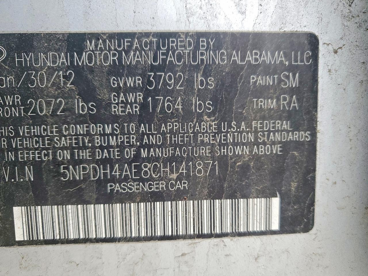 2012 HYUNDAI ELANTRA GLS photo 34