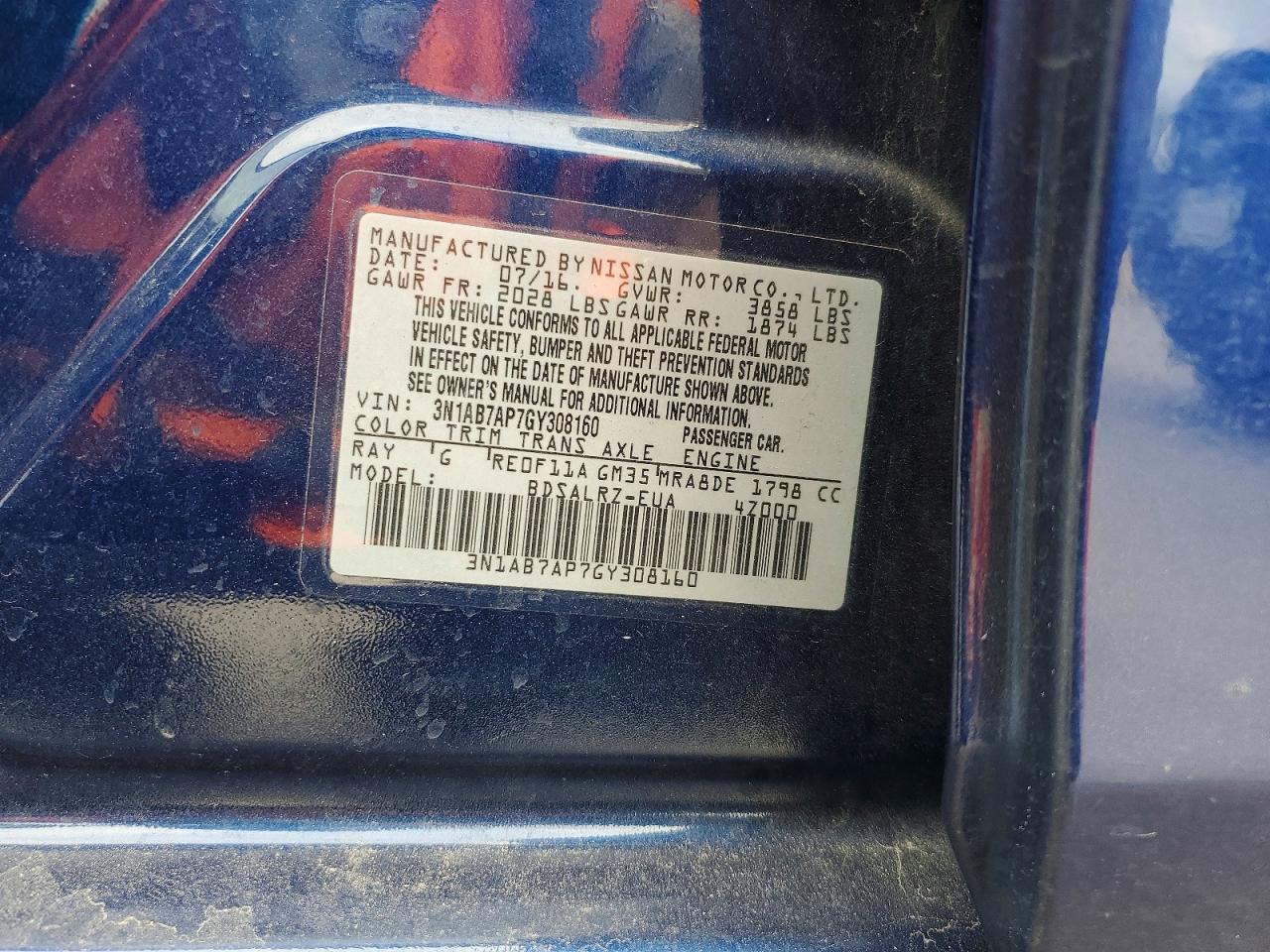 2016 NISSAN SENTRA SR photo 12