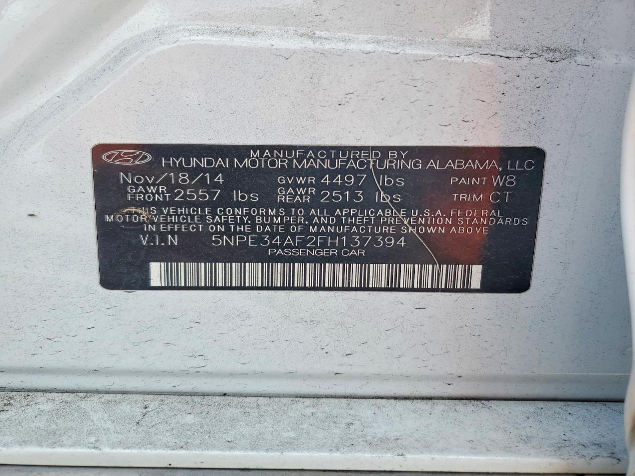 2015 HYUNDAI SONATA LIMITED photo 23