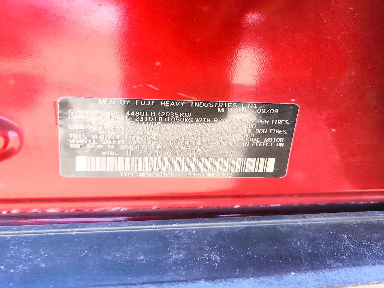 2010 SUBARU FORESTER 2.5X photo 14