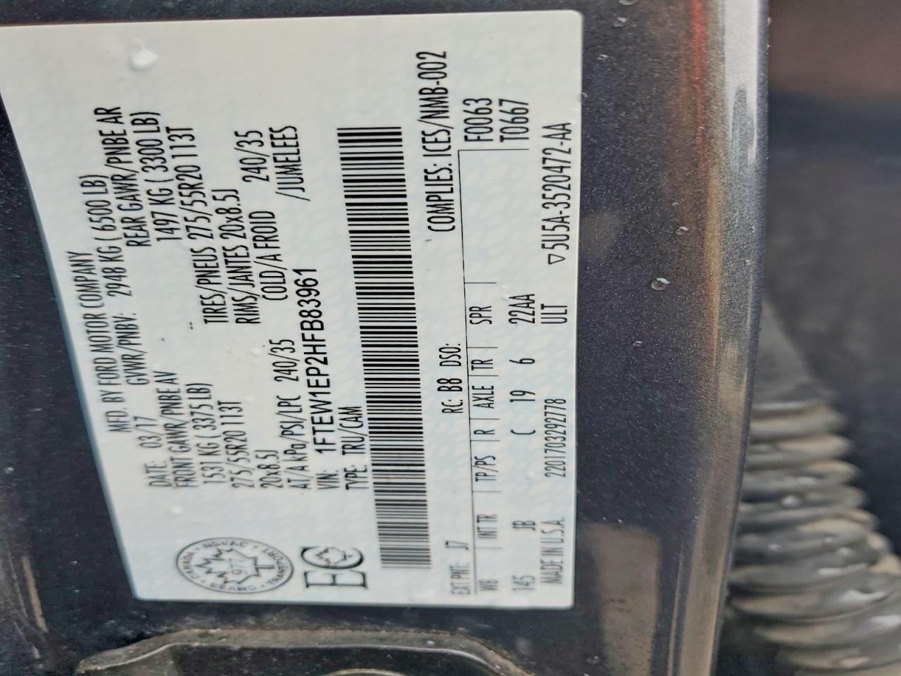 2017 FORD F150 SUPERCREW photo 23