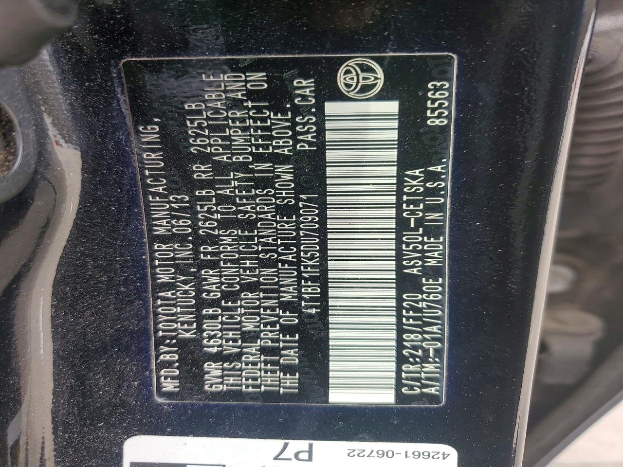 2013 TOYOTA CAMRY photo 34