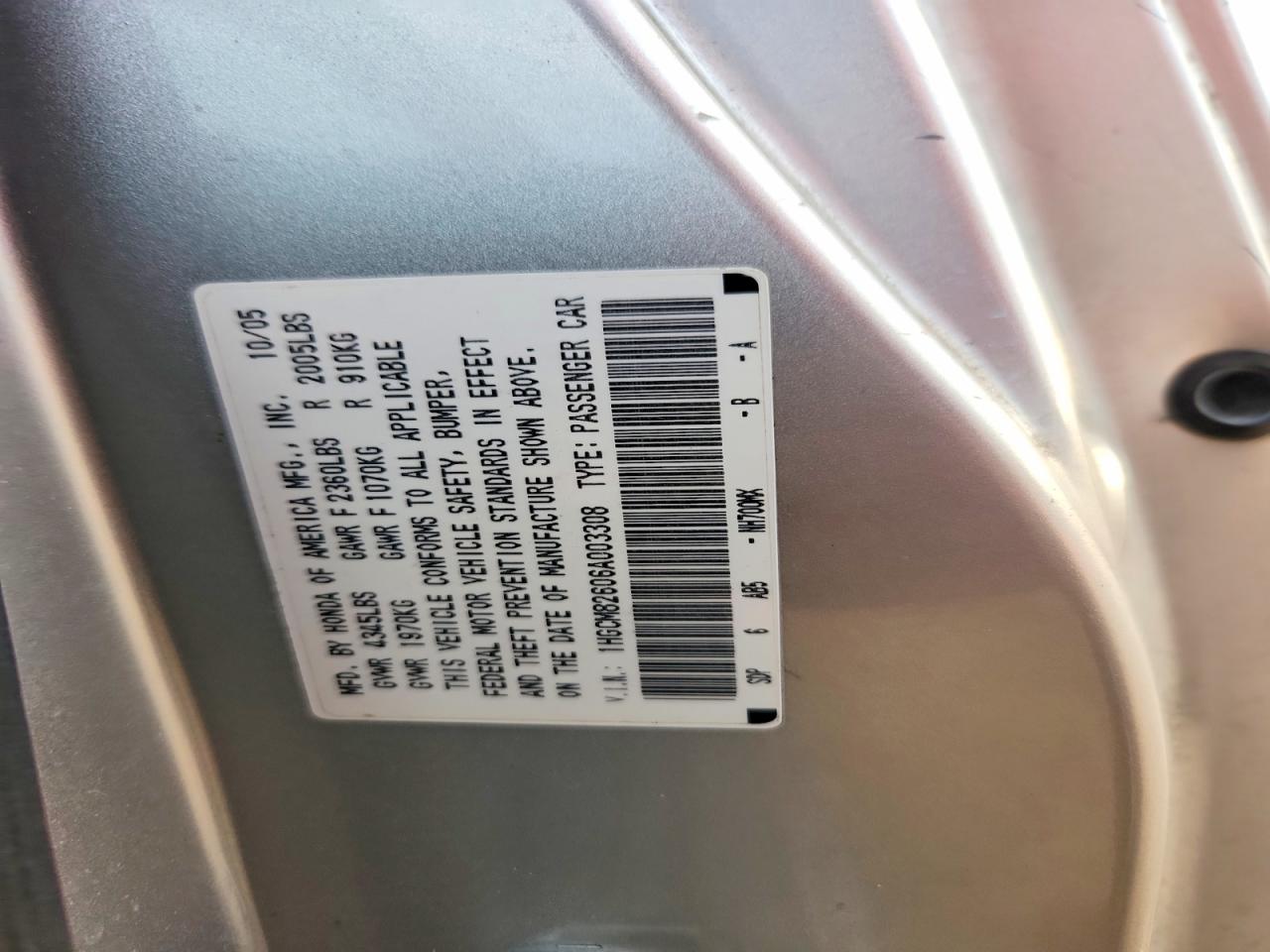2006 HONDA ACCORD EX photo 23