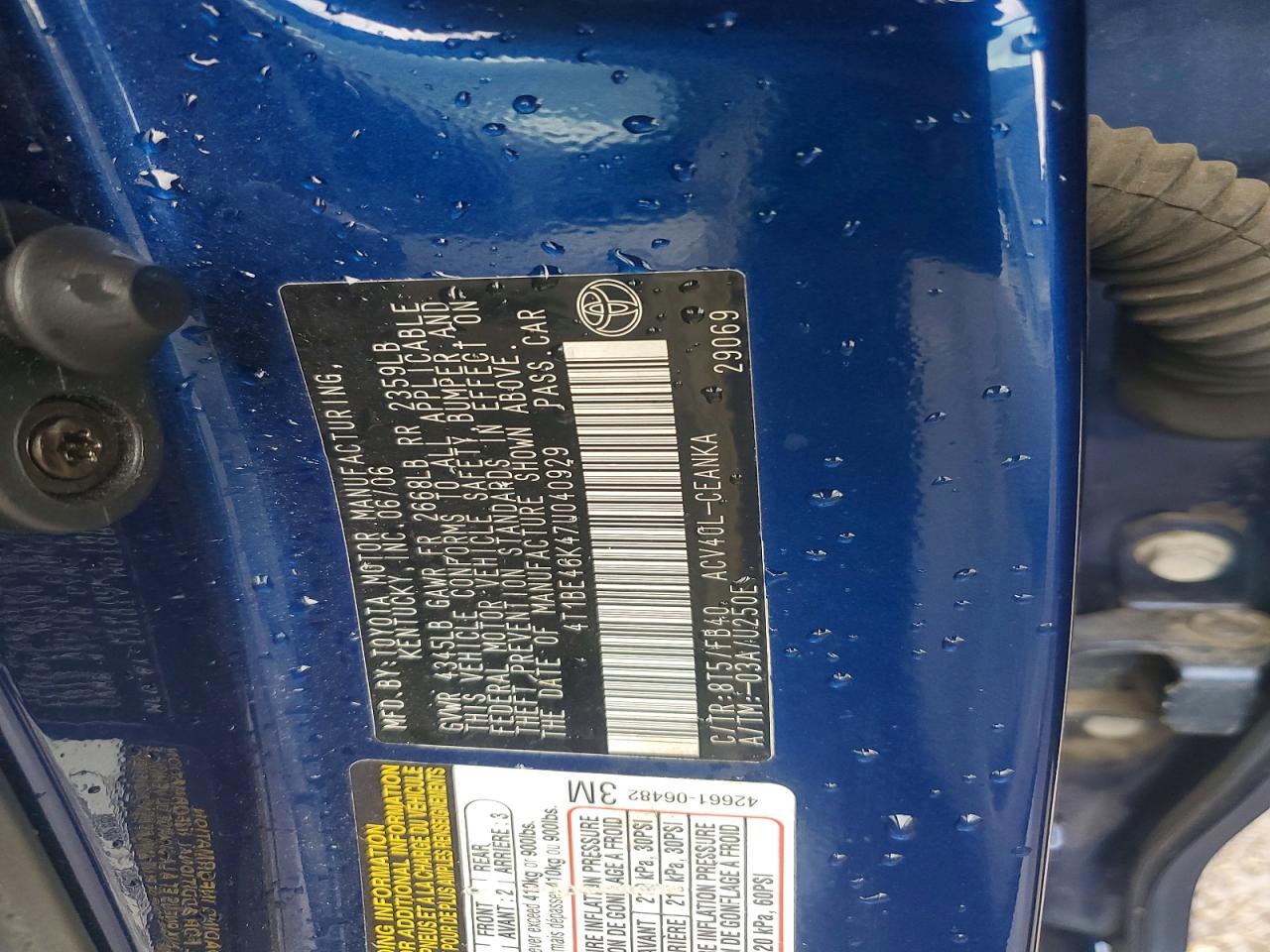 2007 TOYOTA CAMRY LE photo 34