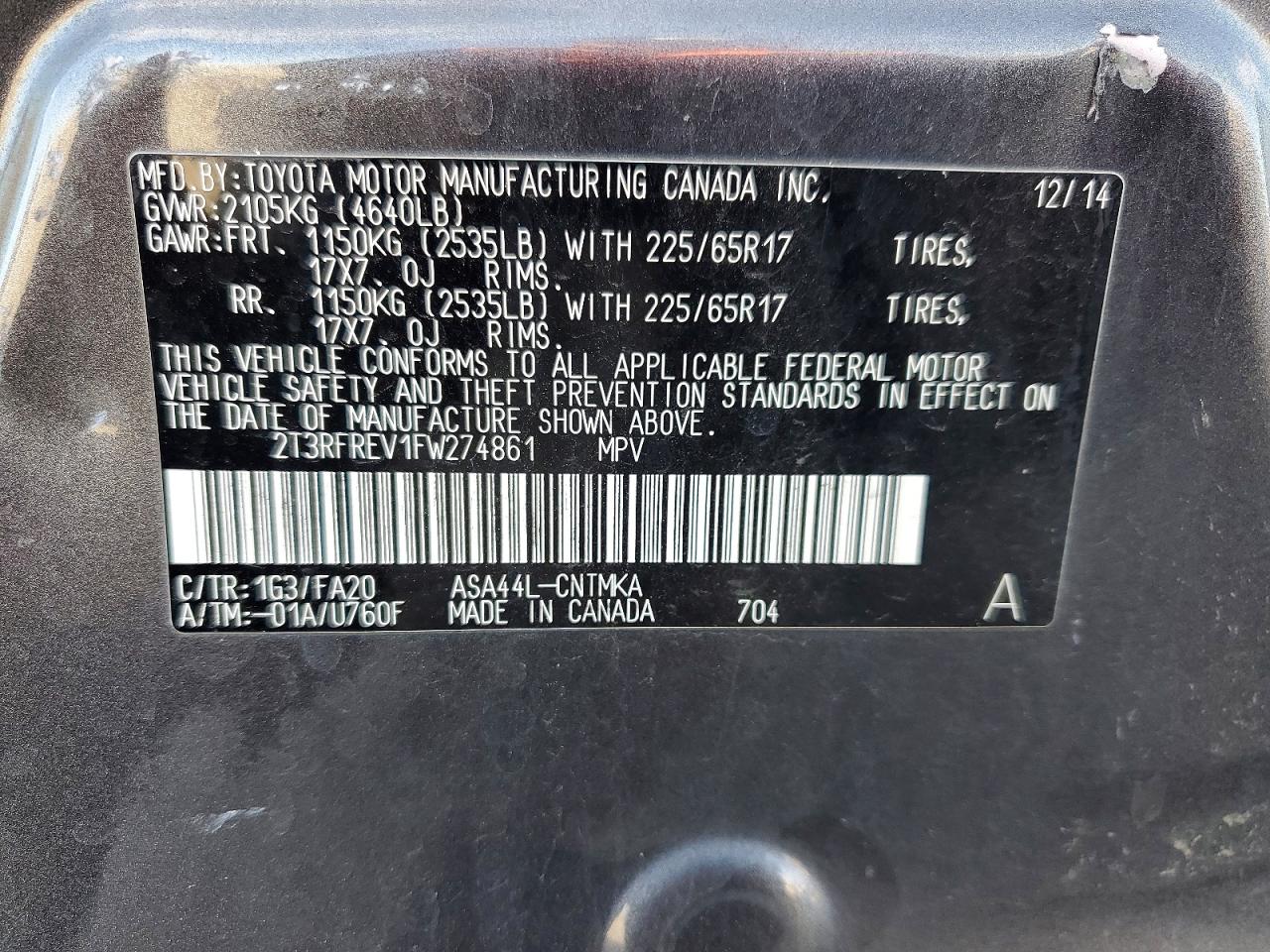 2015 TOYOTA RAV4 XLE photo 40