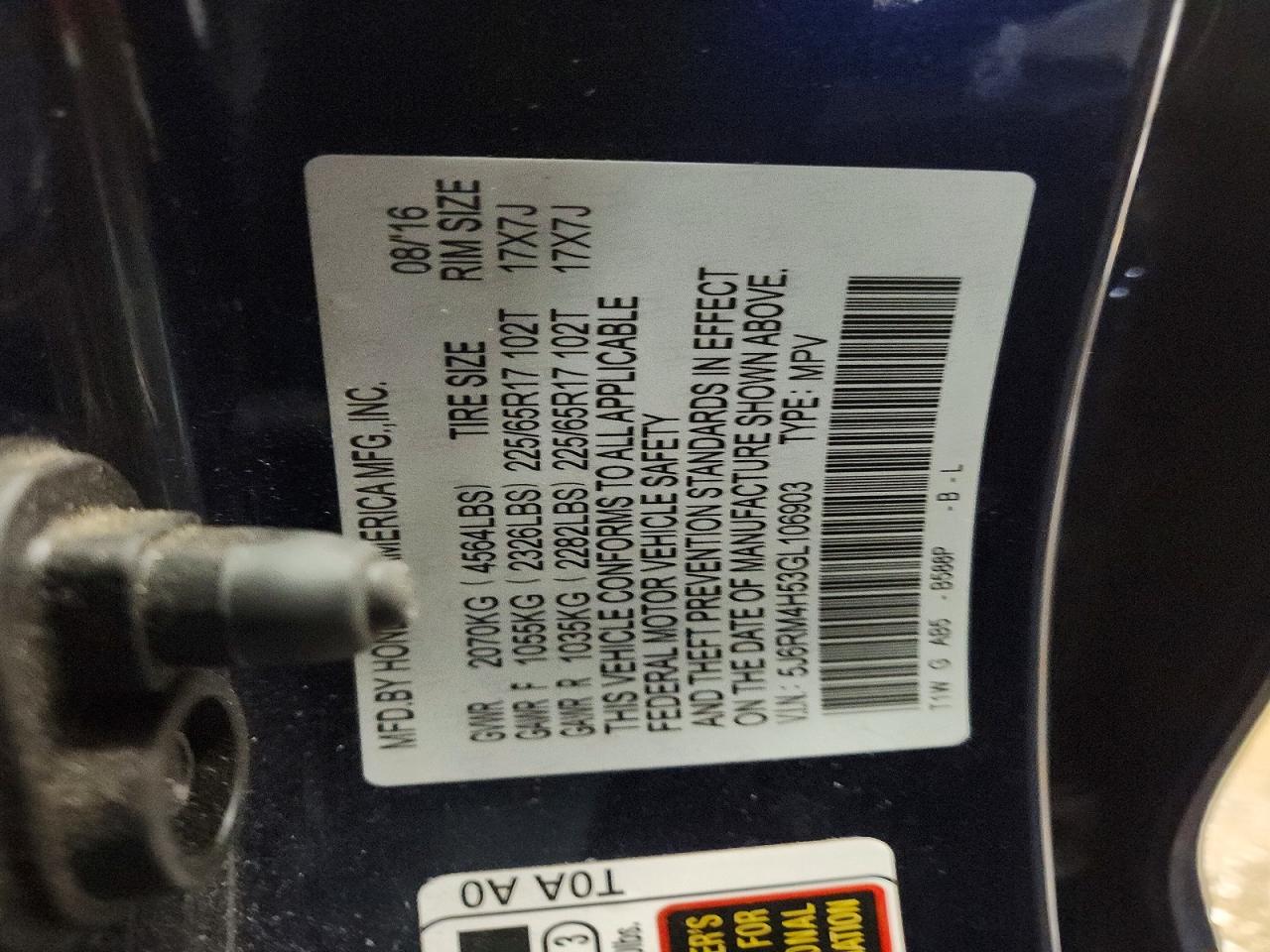 2016 HONDA CR-V EX photo 27