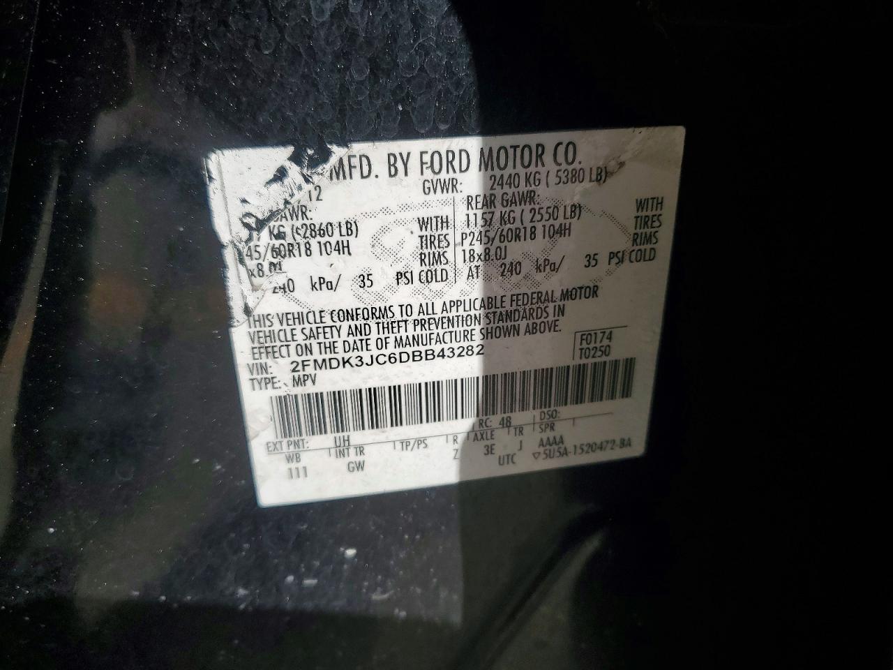 2013 FORD EDGE SEL photo 25
