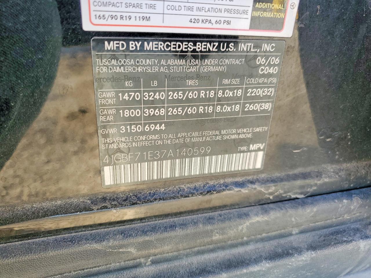 2007 MERCEDES-BENZ GL 450 4MATIC photo 25