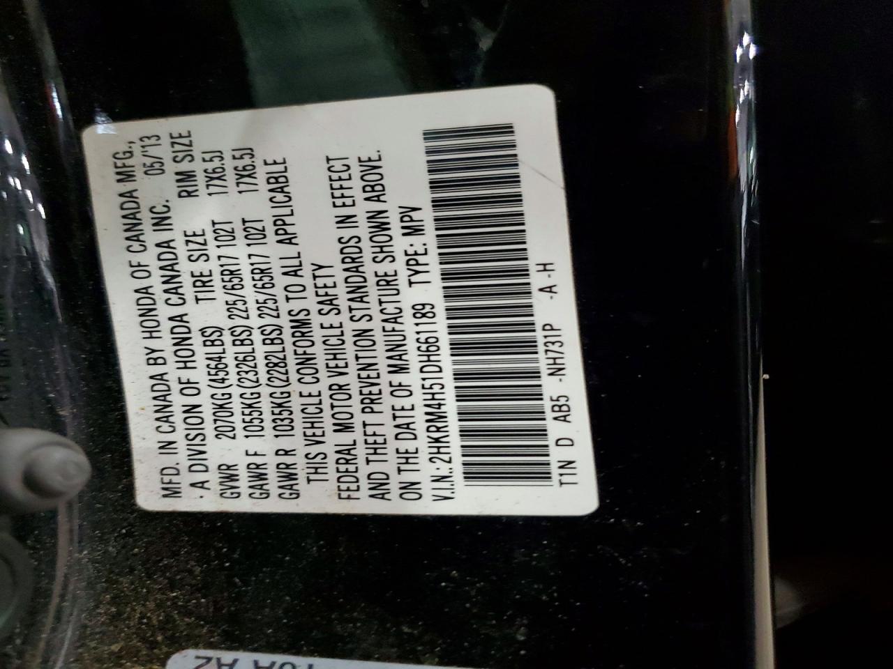 2013 HONDA CR-V EX photo 13