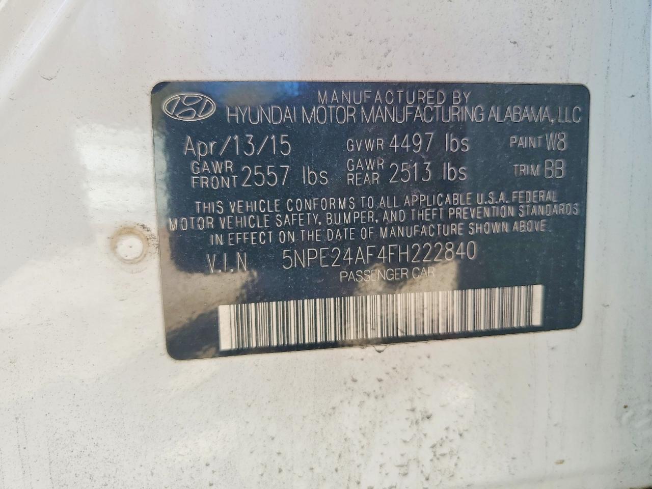 2015 HYUNDAI SONATA SE photo 23