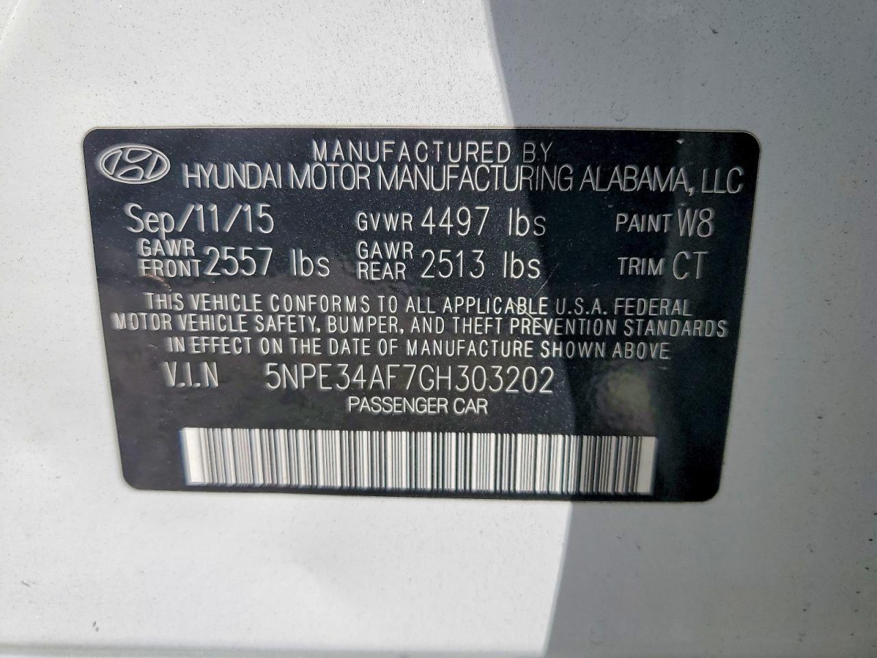 2016 HYUNDAI SONATA SPORT photo 23