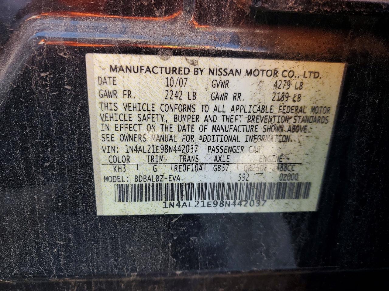 2008 NISS ALTIMA photo 25