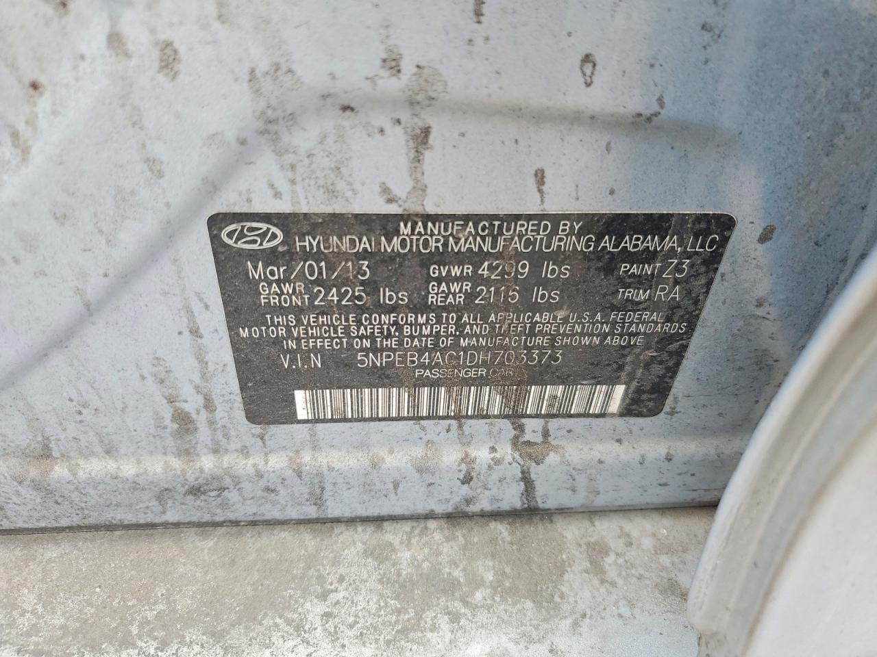 2013 HYUNDAI SONATA GLS photo 37