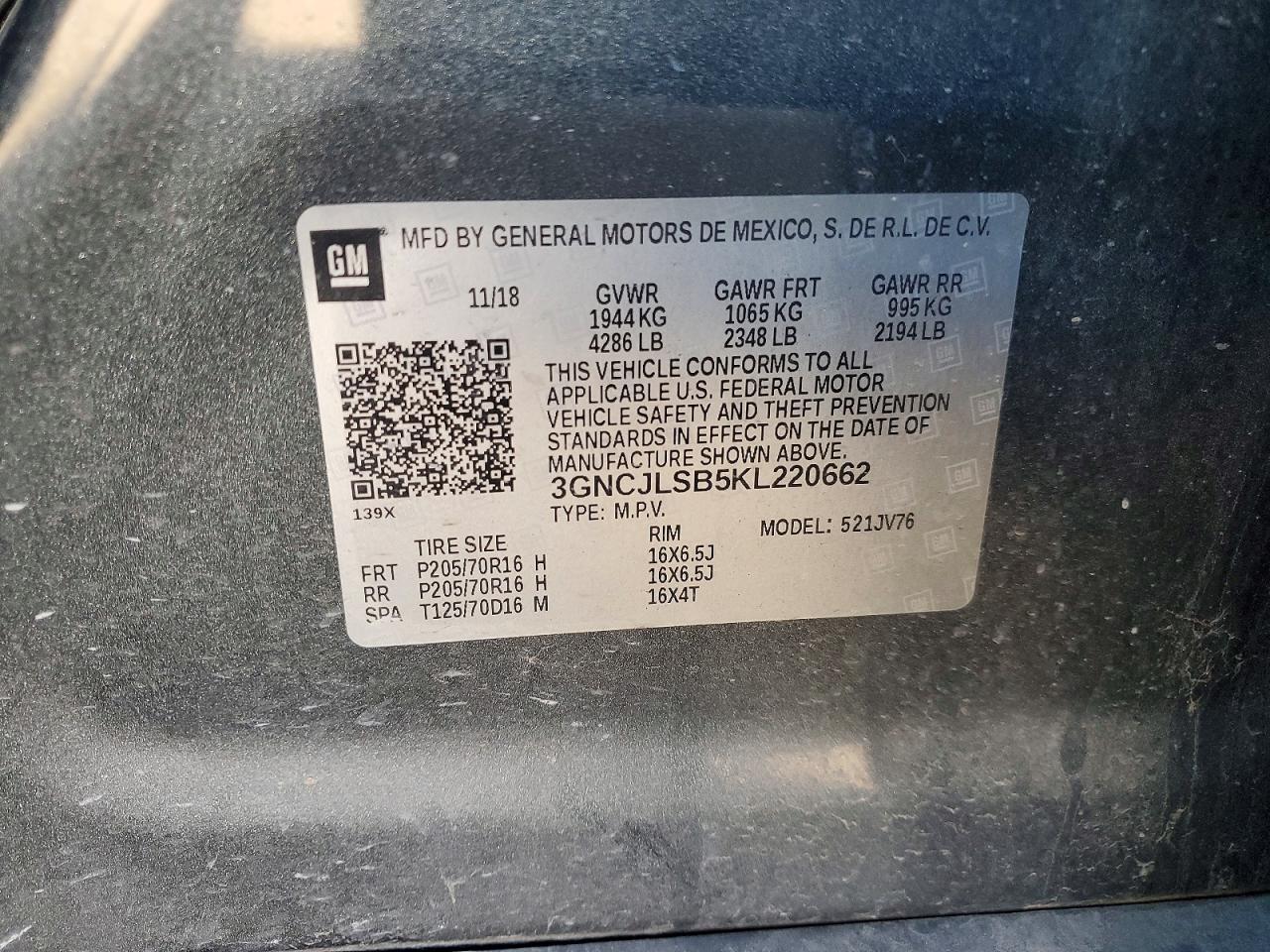 2019 CHEVROLET TRAX 1LT photo 13