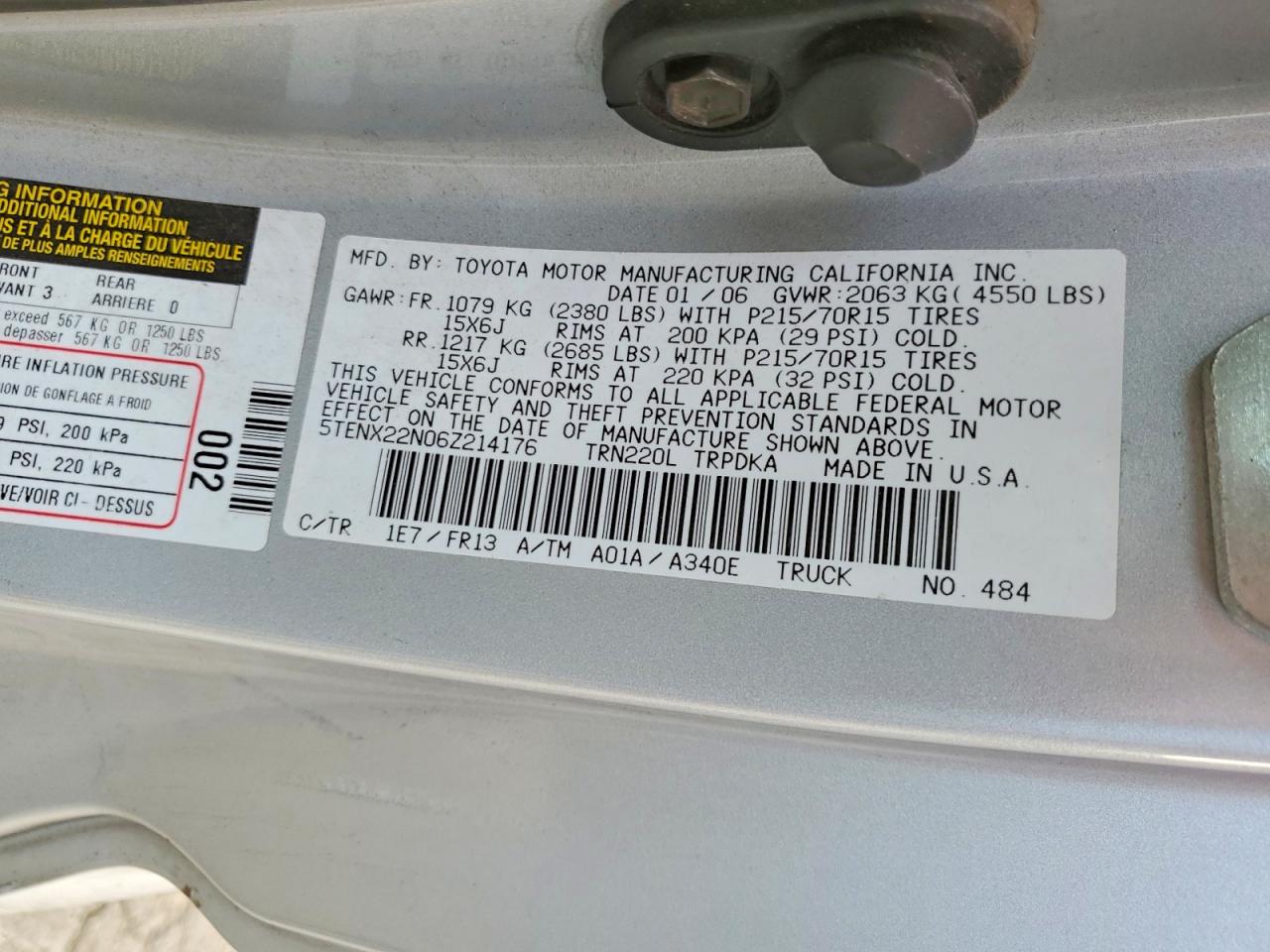 2006 TOYOTA TACOMA BASE photo 12