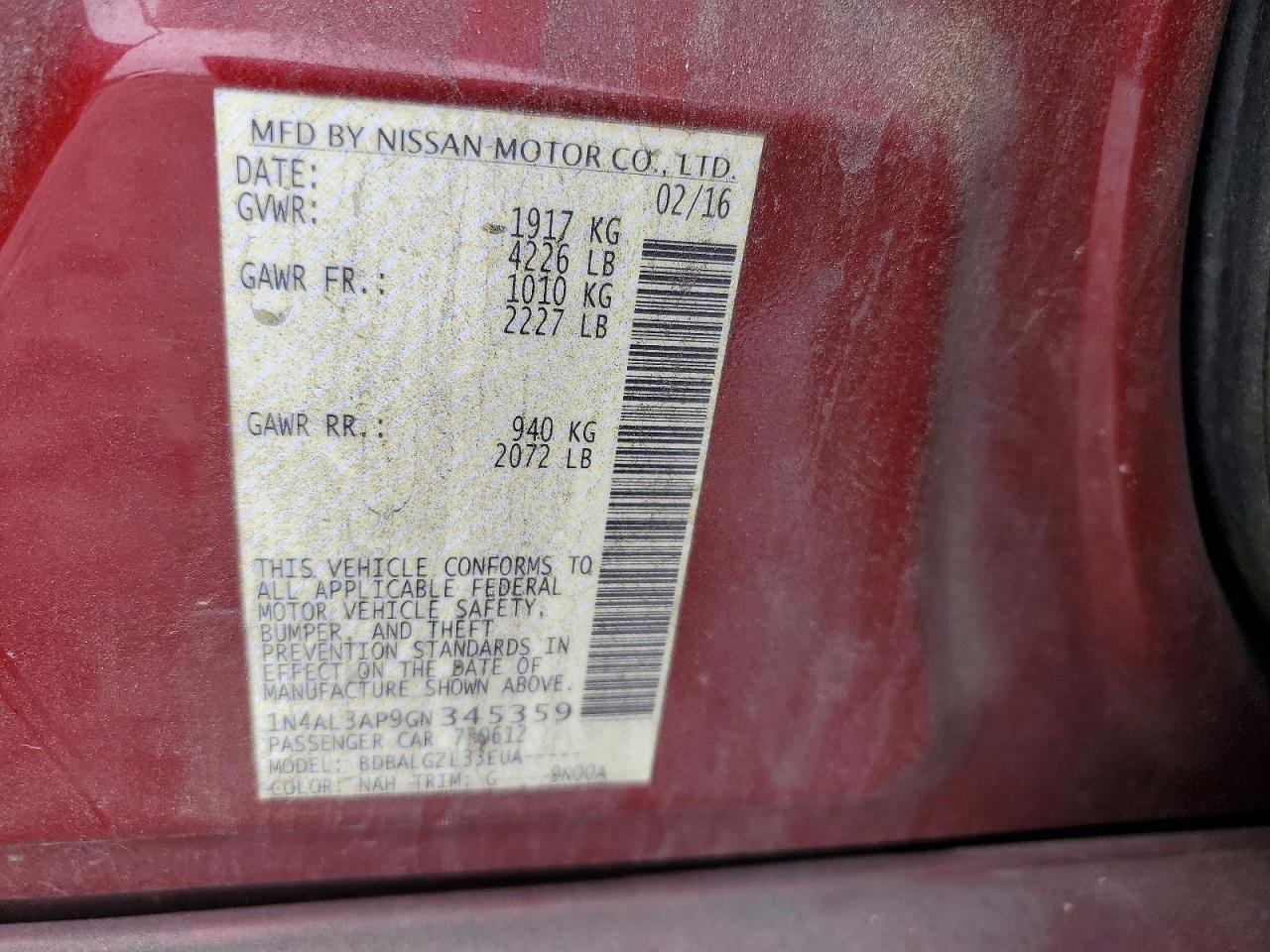 2016 NISSAN ALTIMA 2.5 S photo 23